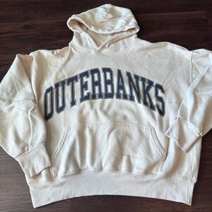 Outerbanks Hoodie Women's Altar’d State Small/Medium Cream/Navy Sweatshirt